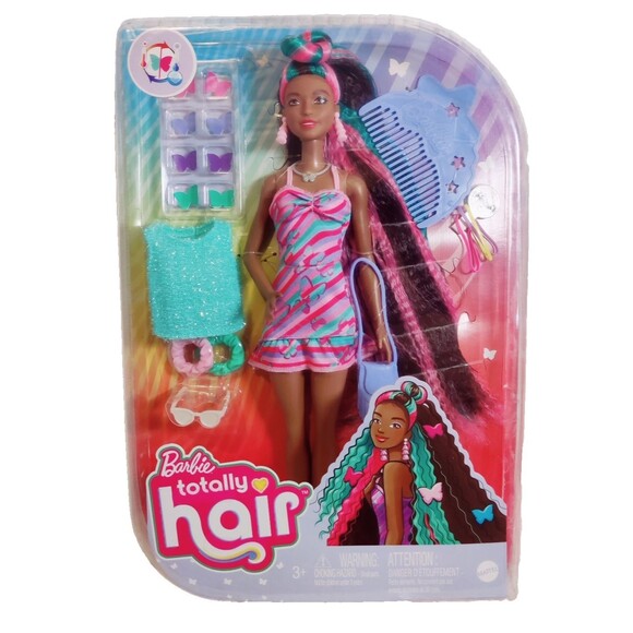 Barbie Totally Hair Doll, Butterfly-Themed with 8.5-inch Fantasy Hair, NEW - Picture 12 of 12